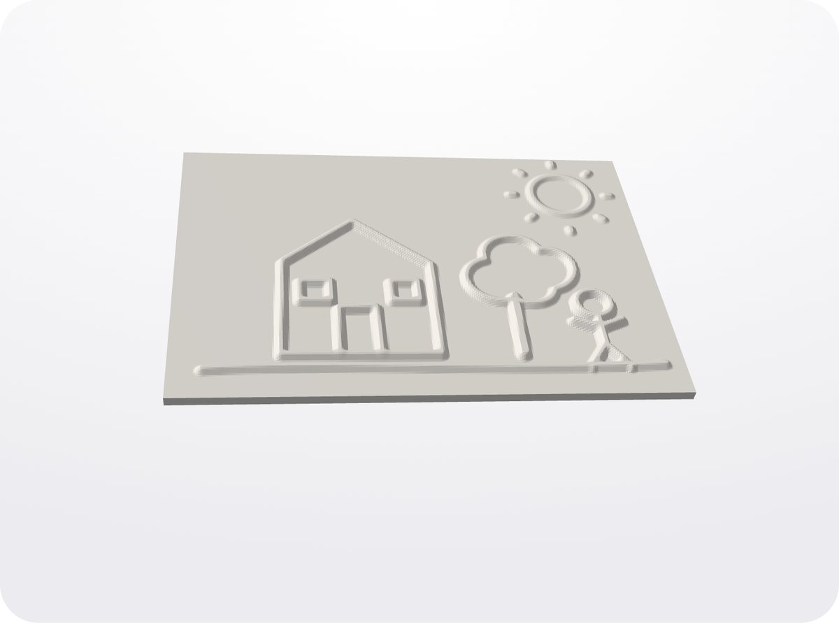 Child's drawing → keepsake plaque